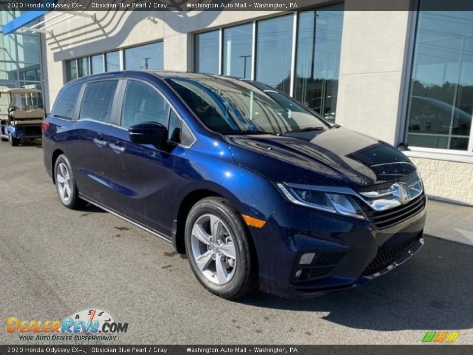 2020 Honda Odyssey EX-L Obsidian Blue Pearl / Gray Photo #2