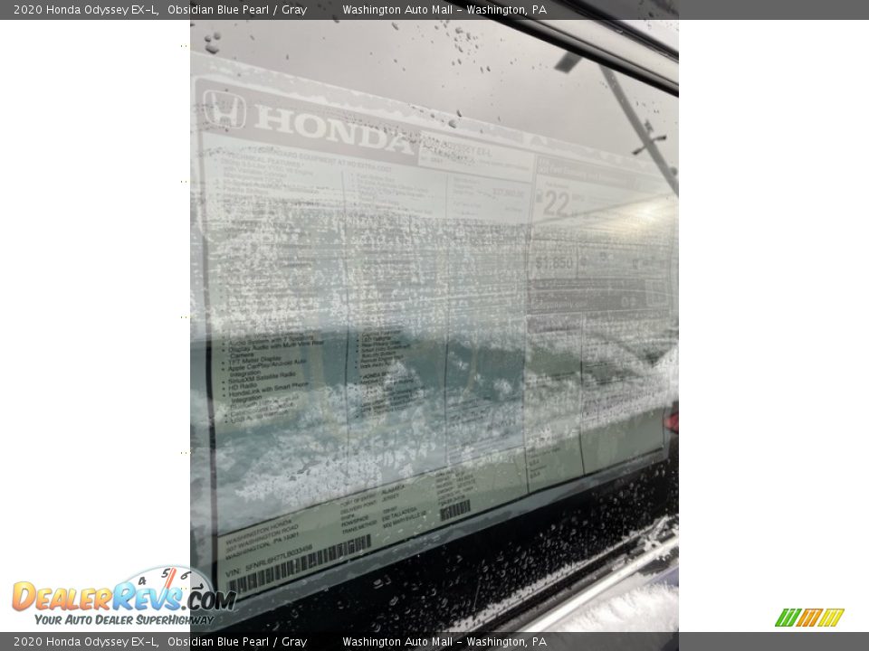 2020 Honda Odyssey EX-L Obsidian Blue Pearl / Gray Photo #10