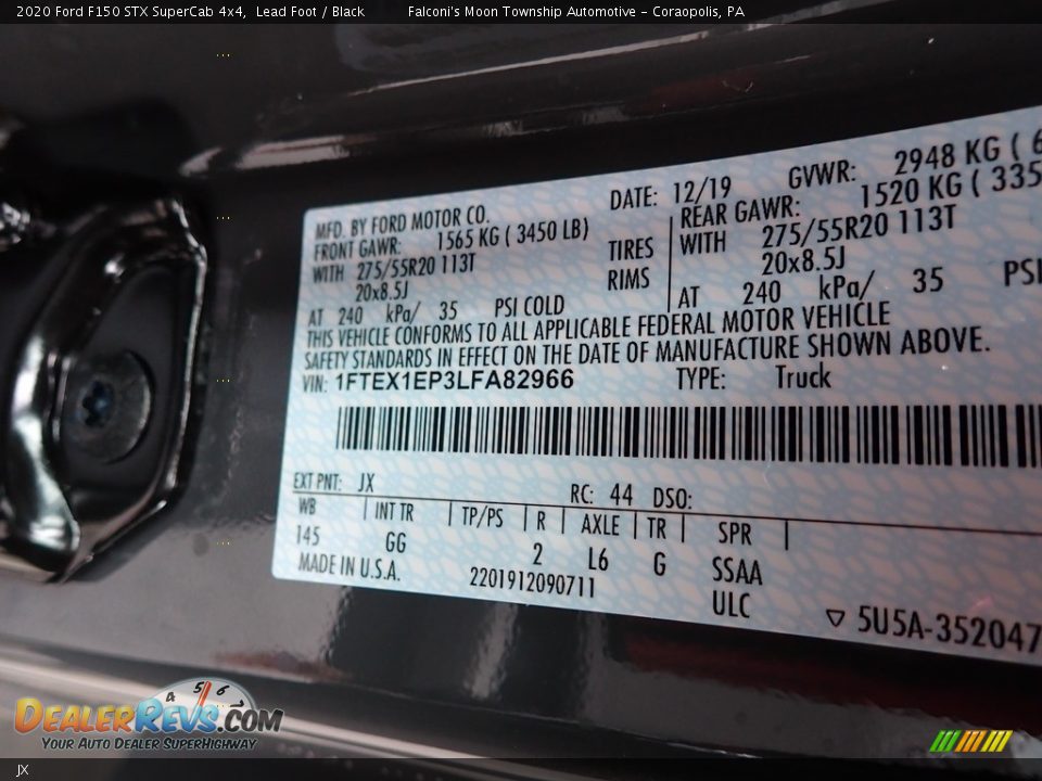 Ford Color Code JX Lead Foot