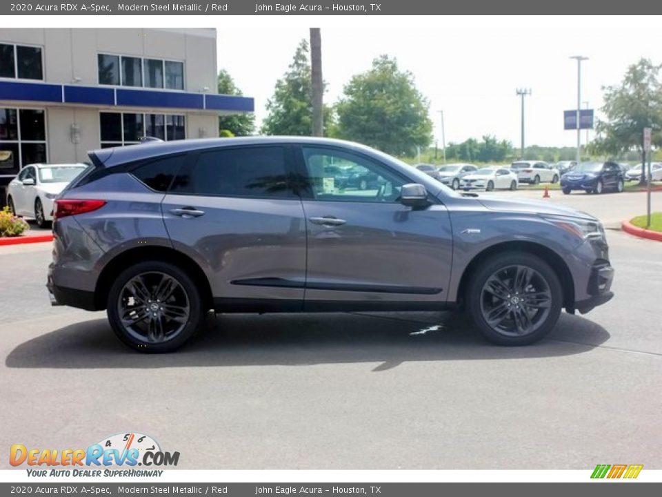 2020 Acura RDX A-Spec Modern Steel Metallic / Red Photo #8
