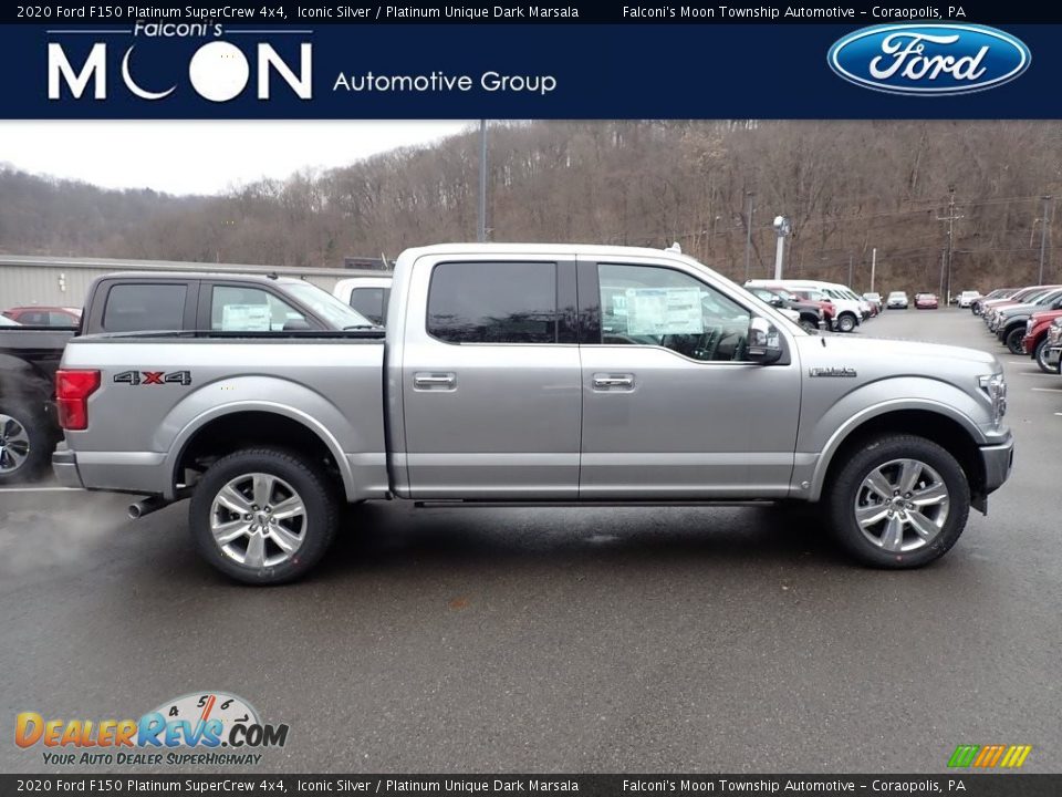 2020 Ford F150 Platinum SuperCrew 4x4 Iconic Silver / Platinum Unique Dark Marsala Photo #1