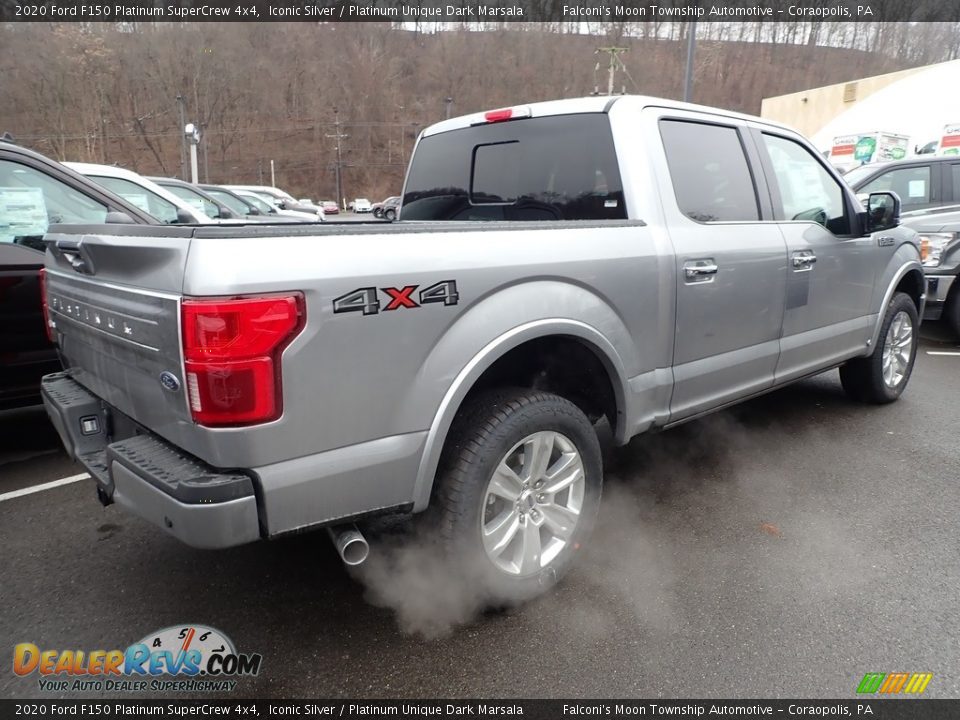 2020 Ford F150 Platinum SuperCrew 4x4 Iconic Silver / Platinum Unique Dark Marsala Photo #2