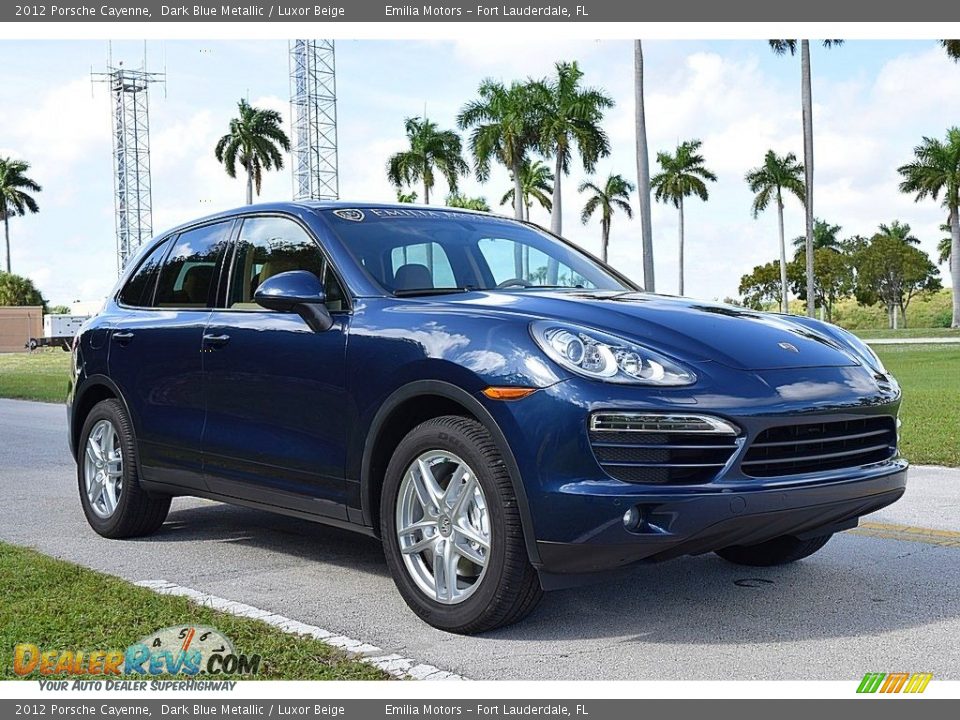 2012 Porsche Cayenne Dark Blue Metallic / Luxor Beige Photo #1