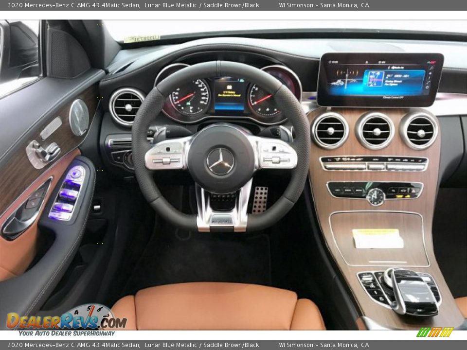 2020 Mercedes-Benz C AMG 43 4Matic Sedan Lunar Blue Metallic / Saddle Brown/Black Photo #4
