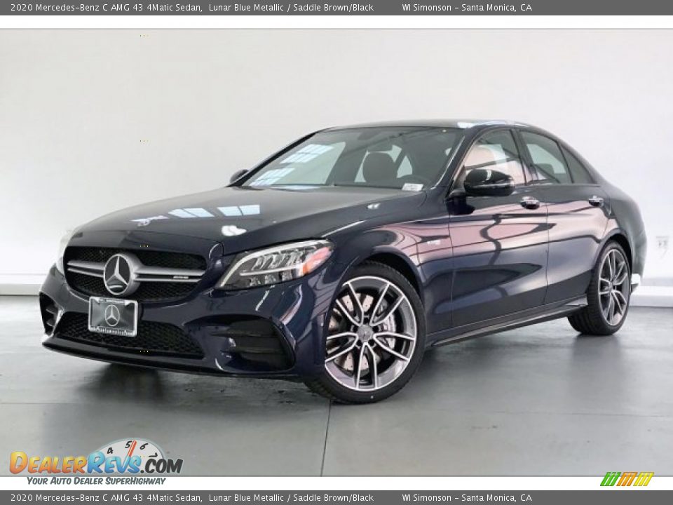 2020 Mercedes-Benz C AMG 43 4Matic Sedan Lunar Blue Metallic / Saddle Brown/Black Photo #12