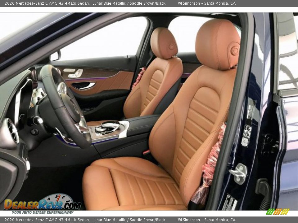 2020 Mercedes-Benz C AMG 43 4Matic Sedan Lunar Blue Metallic / Saddle Brown/Black Photo #14