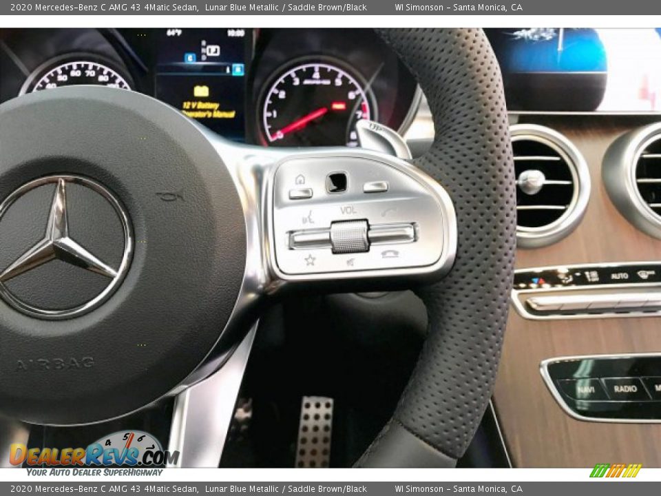 2020 Mercedes-Benz C AMG 43 4Matic Sedan Lunar Blue Metallic / Saddle Brown/Black Photo #19