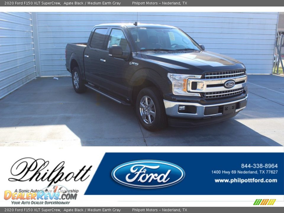 2020 Ford F150 XLT SuperCrew Agate Black / Medium Earth Gray Photo #1