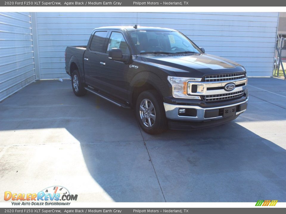 2020 Ford F150 XLT SuperCrew Agate Black / Medium Earth Gray Photo #2