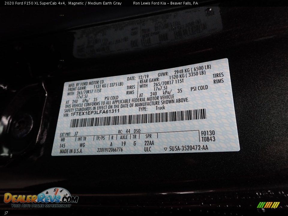 Ford Color Code J7 Magnetic