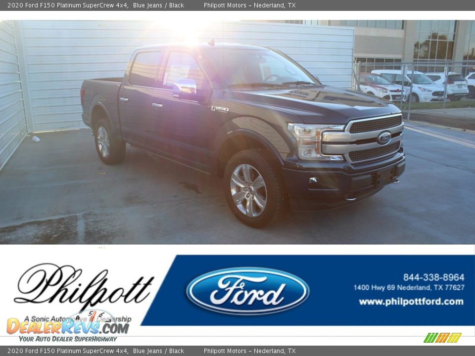 2020 Ford F150 Platinum SuperCrew 4x4 Blue Jeans / Black Photo #1