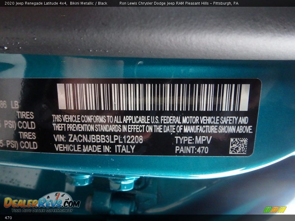 Jeep Color Code 470 Bikini Metallic