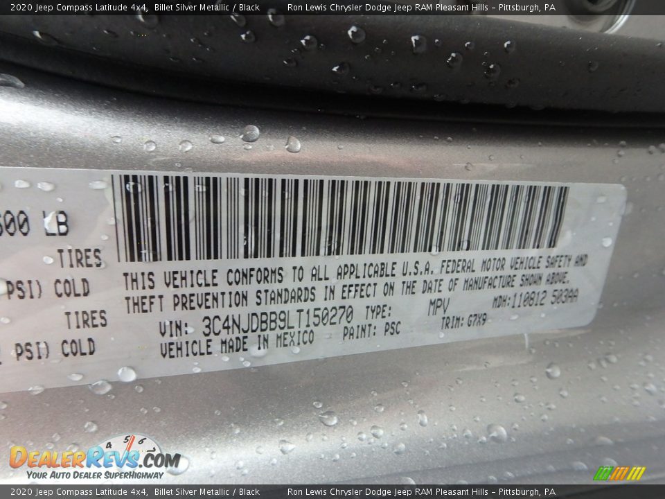 2020 Jeep Compass Latitude 4x4 Billet Silver Metallic / Black Photo #15