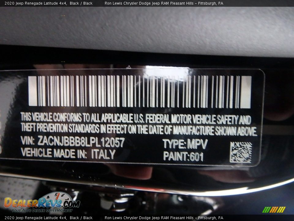 2020 Jeep Renegade Latitude 4x4 Black / Black Photo #15