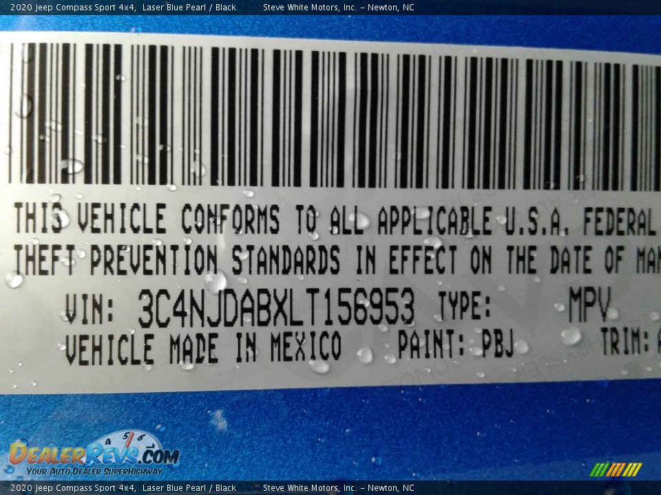 2020 Jeep Compass Sport 4x4 Laser Blue Pearl / Black Photo #26