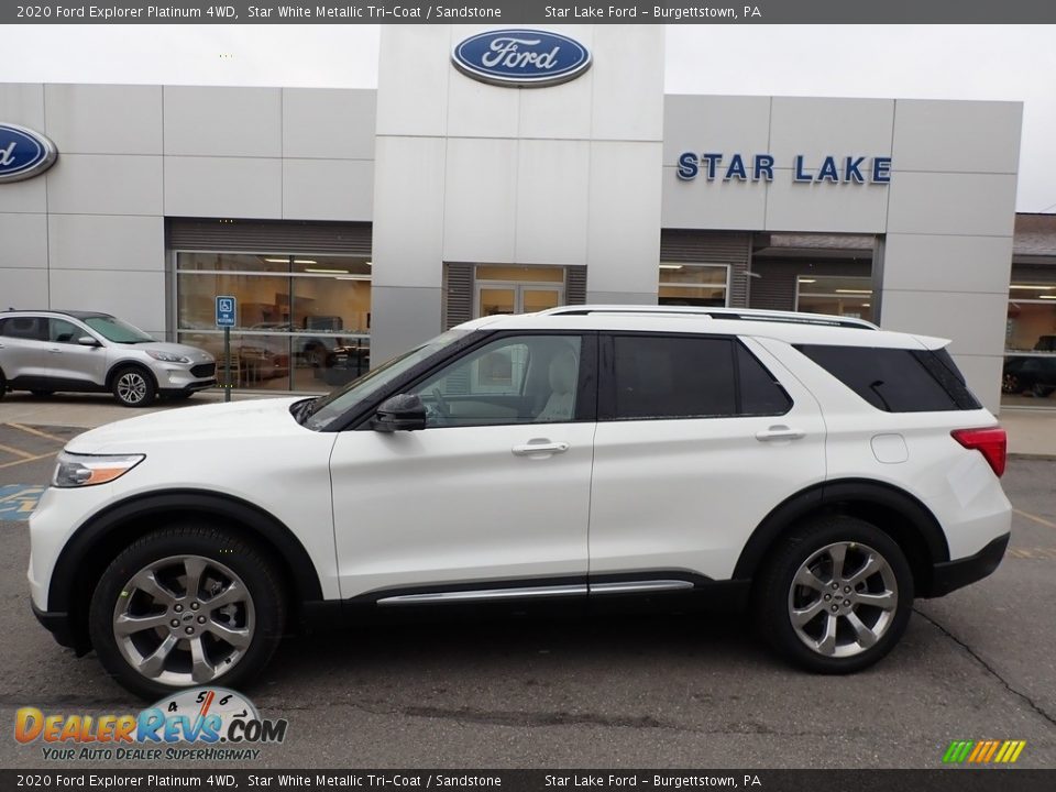 2020 Ford Explorer Platinum 4WD Star White Metallic Tri-Coat / Sandstone Photo #1