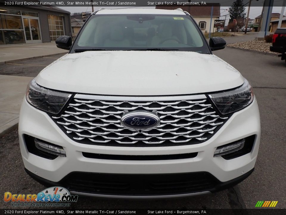 2020 Ford Explorer Platinum 4WD Star White Metallic Tri-Coat / Sandstone Photo #2