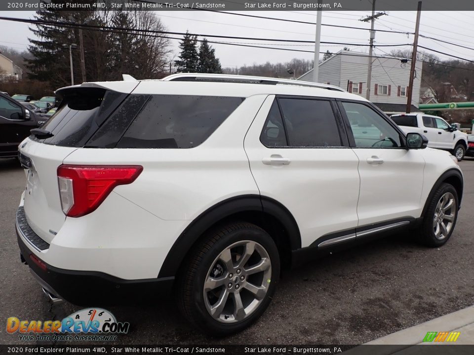 2020 Ford Explorer Platinum 4WD Star White Metallic Tri-Coat / Sandstone Photo #5
