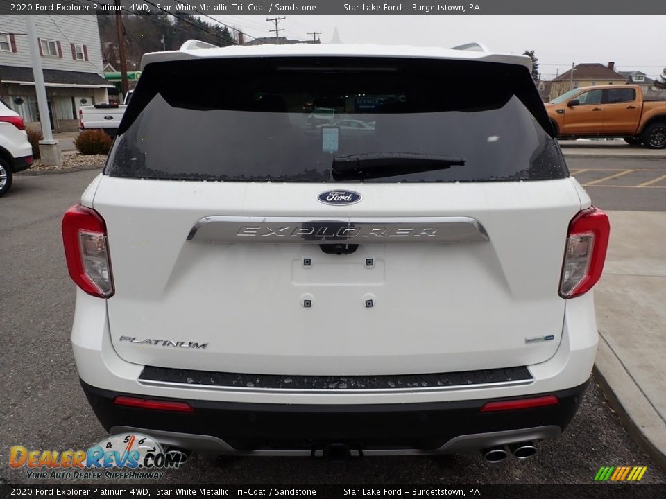 2020 Ford Explorer Platinum 4WD Star White Metallic Tri-Coat / Sandstone Photo #6