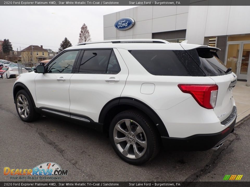 2020 Ford Explorer Platinum 4WD Star White Metallic Tri-Coat / Sandstone Photo #8