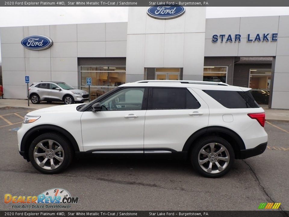 2020 Ford Explorer Platinum 4WD Star White Metallic Tri-Coat / Sandstone Photo #9