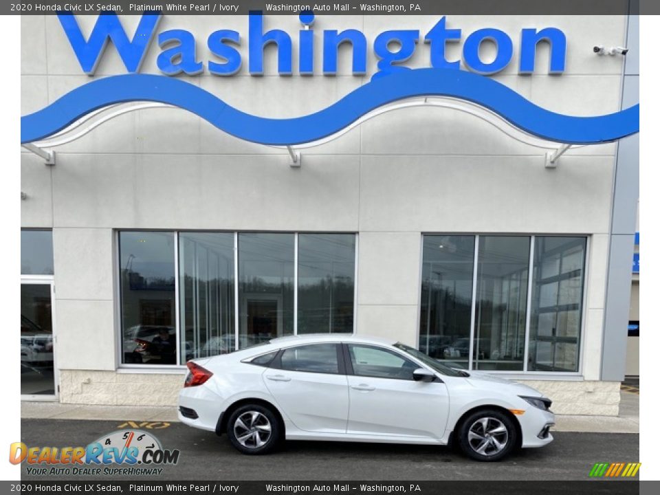 2020 Honda Civic LX Sedan Platinum White Pearl / Ivory Photo #1