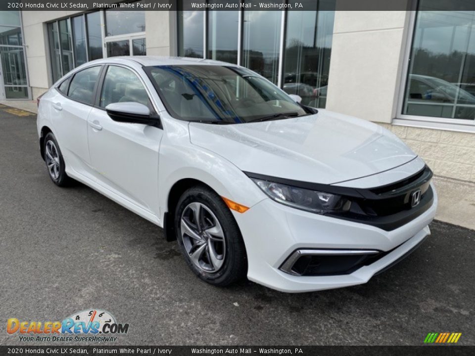 2020 Honda Civic LX Sedan Platinum White Pearl / Ivory Photo #2