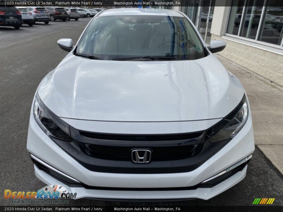 2020 Honda Civic LX Sedan Platinum White Pearl / Ivory Photo #3