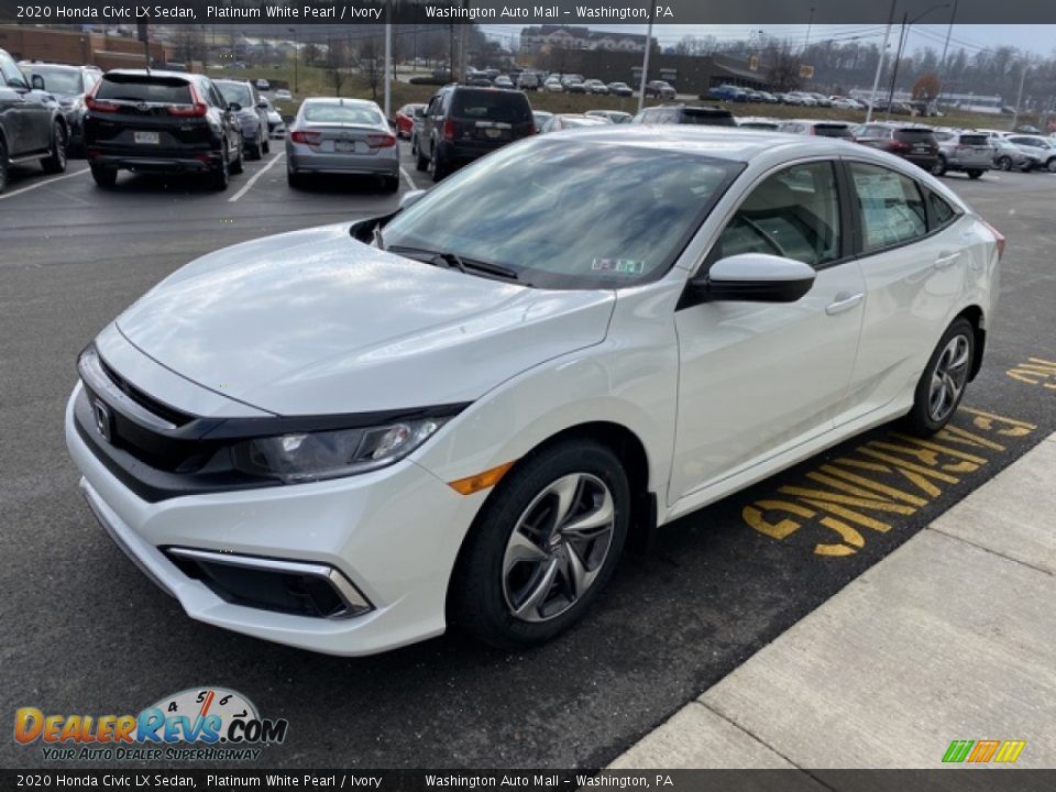 2020 Honda Civic LX Sedan Platinum White Pearl / Ivory Photo #4