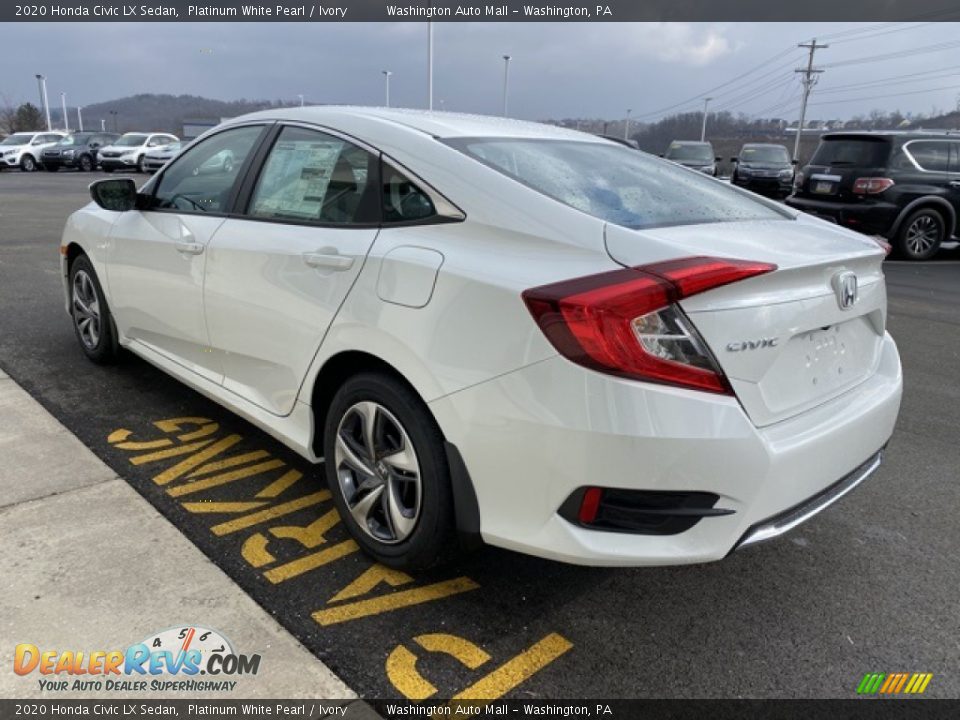 2020 Honda Civic LX Sedan Platinum White Pearl / Ivory Photo #5