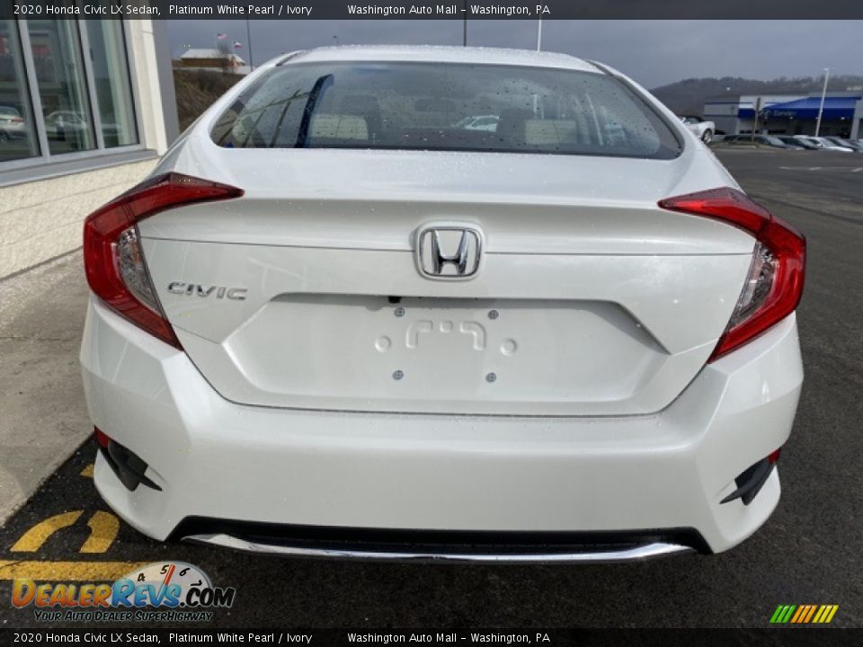 2020 Honda Civic LX Sedan Platinum White Pearl / Ivory Photo #6