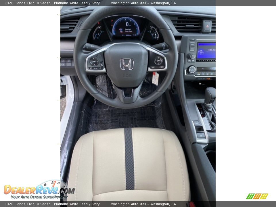 2020 Honda Civic LX Sedan Platinum White Pearl / Ivory Photo #13