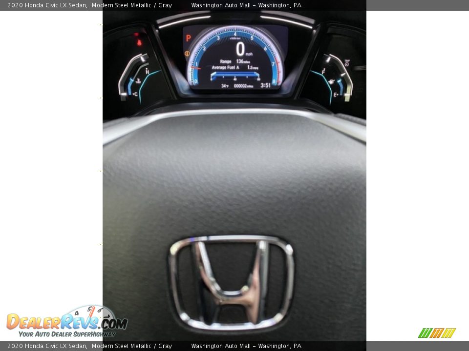 2020 Honda Civic LX Sedan Modern Steel Metallic / Gray Photo #26