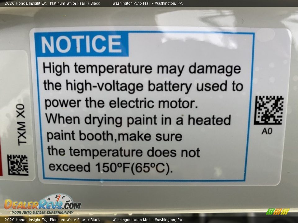 2020 Honda Insight EX Platinum White Pearl / Black Photo #9