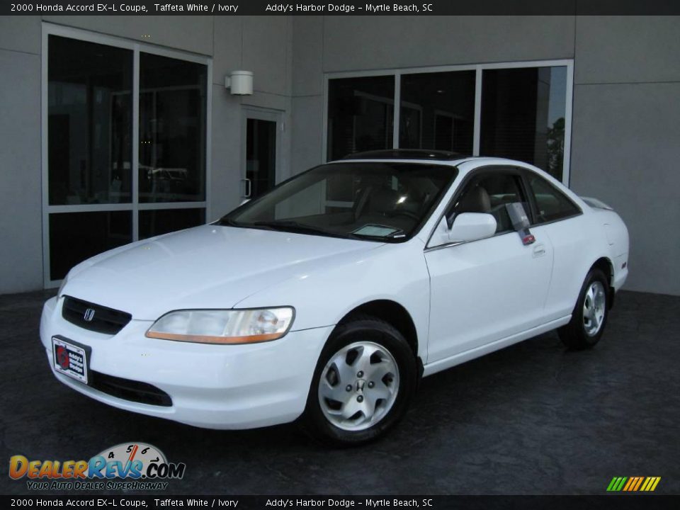 2000 Honda Accord EX-L Coupe Taffeta White / Ivory Photo #1