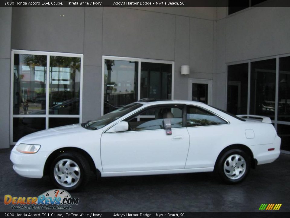 2000 Honda Accord EX-L Coupe Taffeta White / Ivory Photo #5