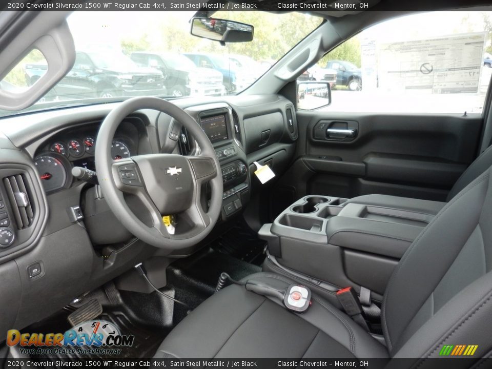Jet Black Interior - 2020 Chevrolet Silverado 1500 WT Regular Cab 4x4 Photo #7