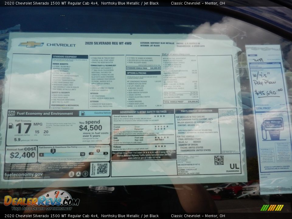 2020 Chevrolet Silverado 1500 WT Regular Cab 4x4 Window Sticker Photo #8