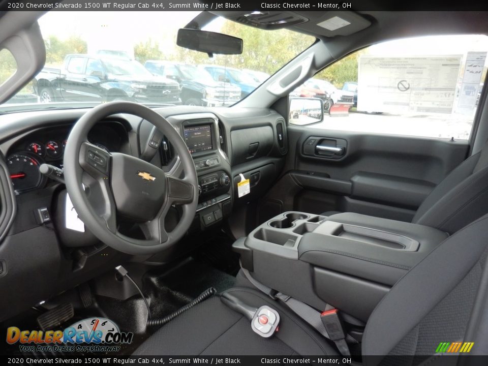Jet Black Interior - 2020 Chevrolet Silverado 1500 WT Regular Cab 4x4 Photo #7