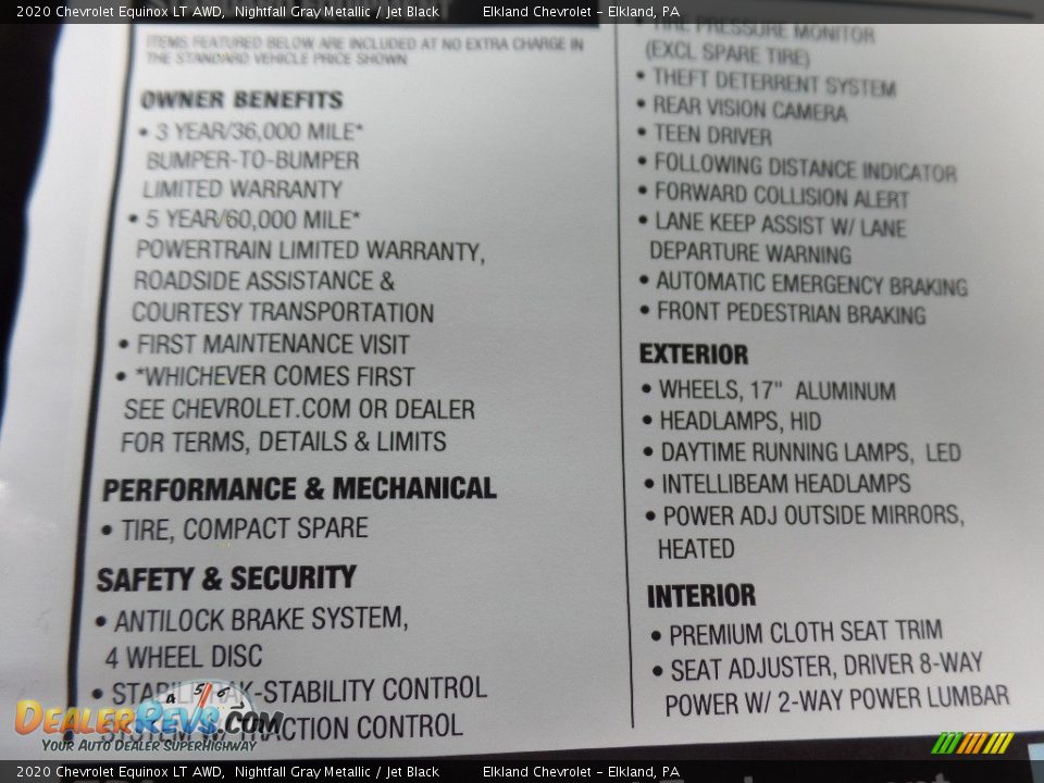 2020 Chevrolet Equinox LT AWD Nightfall Gray Metallic / Jet Black Photo #35
