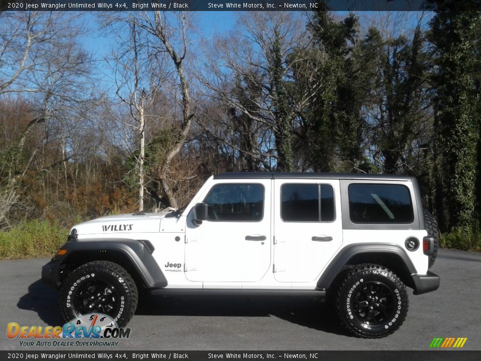 2020 Jeep Wrangler Unlimited Willys 4x4 Bright White / Black Photo #1