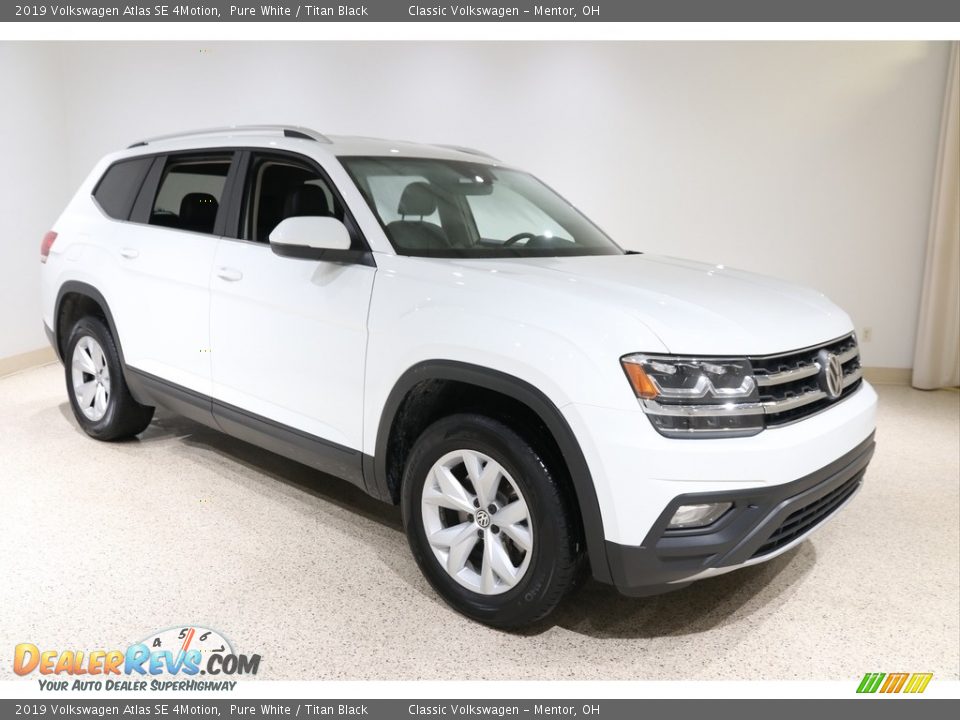 2019 Volkswagen Atlas SE 4Motion Pure White / Titan Black Photo #1