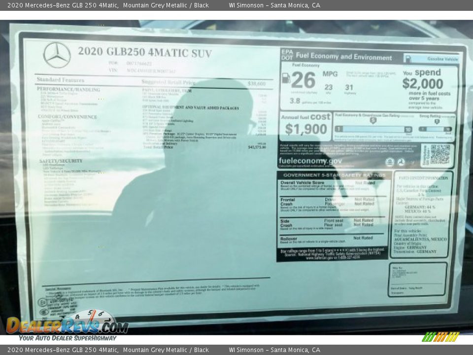 2020 Mercedes-Benz GLB 250 4Matic Mountain Grey Metallic / Black Photo #10