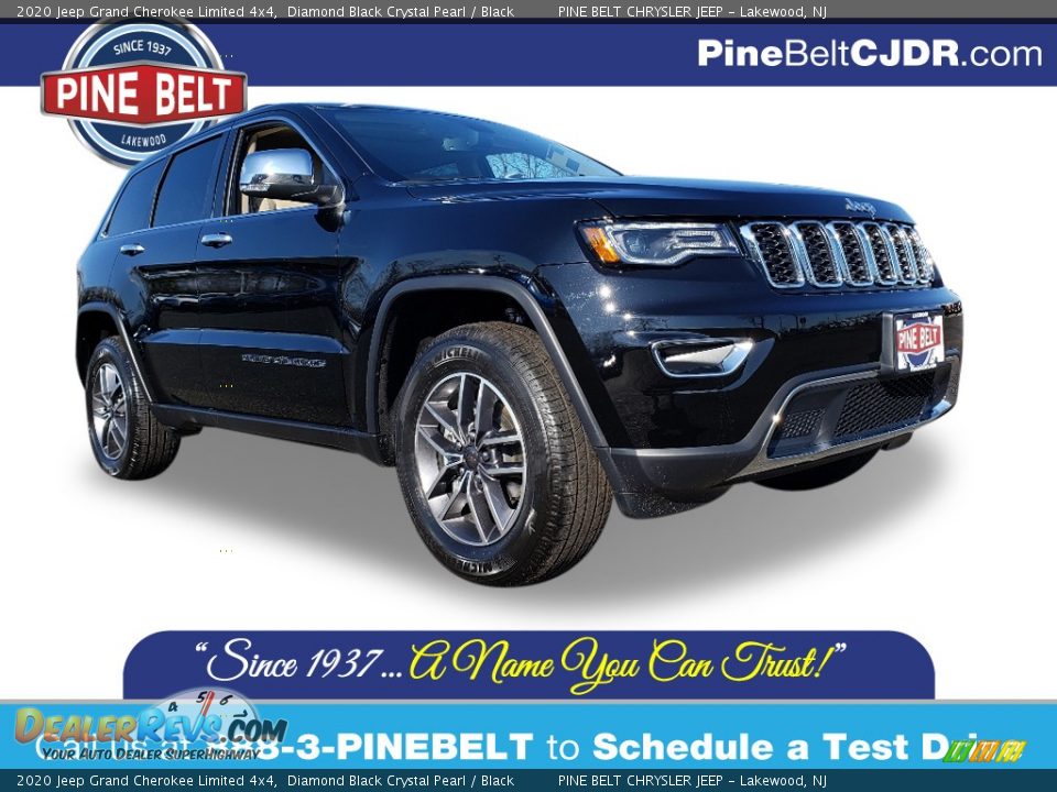 2020 Jeep Grand Cherokee Limited 4x4 Diamond Black Crystal Pearl / Black Photo #1