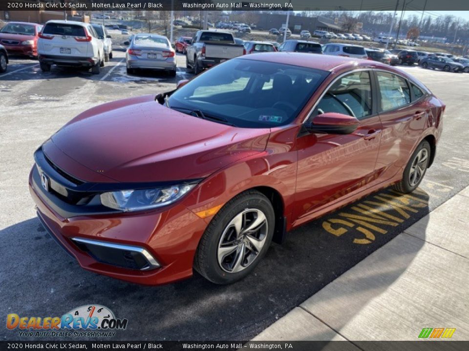 2020 Honda Civic LX Sedan Molten Lava Pearl / Black Photo #4