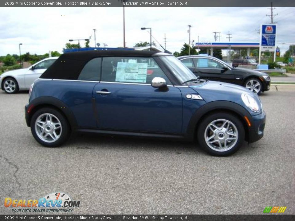 2009 Mini Cooper S Convertible Horizon Blue / Black/Grey Photo #6