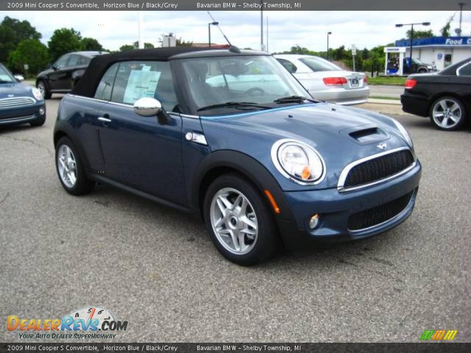 2009 Mini Cooper S Convertible Horizon Blue / Black/Grey Photo #7