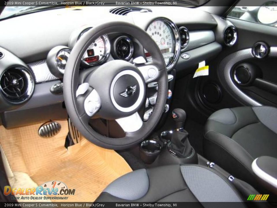 2009 Mini Cooper S Convertible Horizon Blue / Black/Grey Photo #10