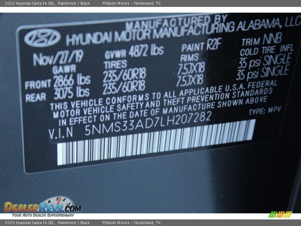 2020 Hyundai Santa Fe SEL Rainforest / Black Photo #26