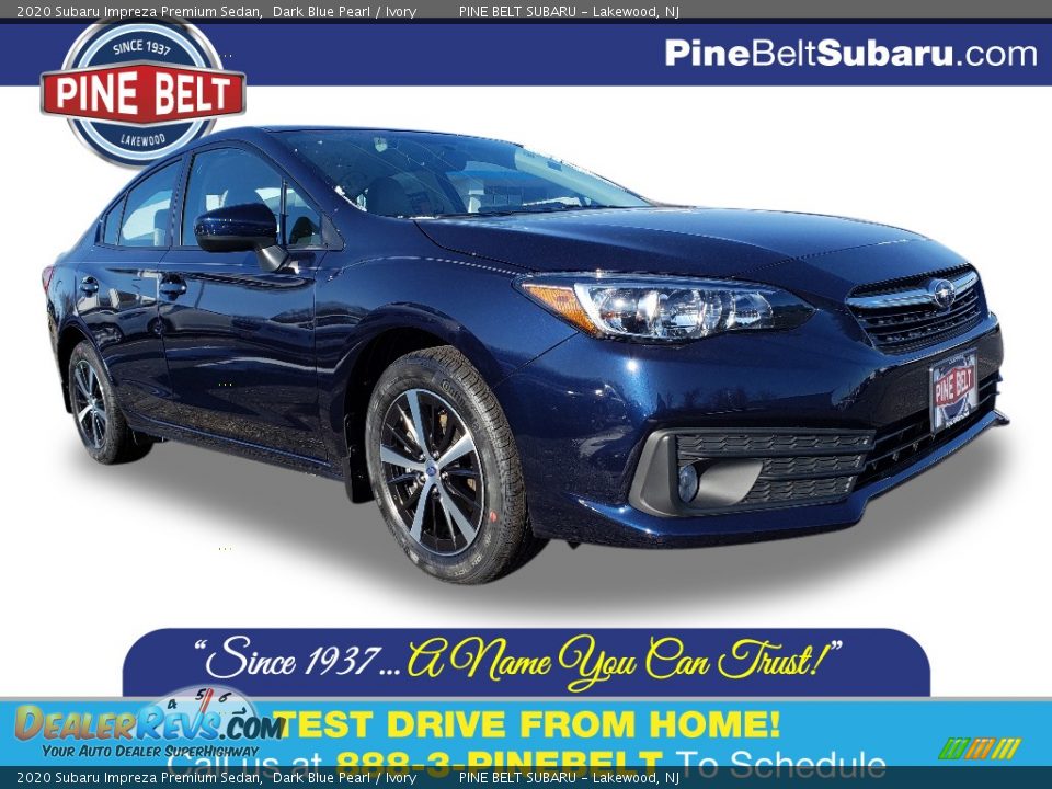 2020 Subaru Impreza Premium Sedan Dark Blue Pearl / Ivory Photo #1